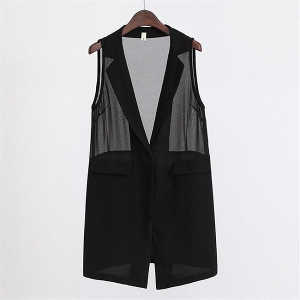 vests 2022 summer vest jacket women black chiffon sleeveless jacket blazers outerwear female perspective casual waistcoat 5xl, Black;white
vests 2022 summer vest jacket women black chiffon sleeveless jacket blazers outerwear female perspective casual waistcoat 5xl, Black;white
