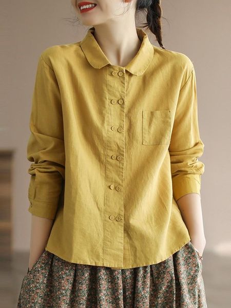shirts women long sleeve casual shirts new arrival 2022 autumn vintage style solid color allmatch loose female cotton shirt b2136, White
shirts women long sleeve casual shirts new arrival 2022 autumn vintage style solid color allmatch loose female cotton shirt b2136, White