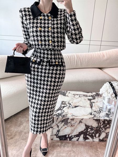 two piece dress winter korean fashion tweed dress two piece sets women vintage plaid cropped jacket coat strapless slim bodycon dress 230503, White
two piece dress winter korean fashion tweed dress two piece sets women vintage plaid cropped jacket coat strapless slim bodycon dress 230503, White