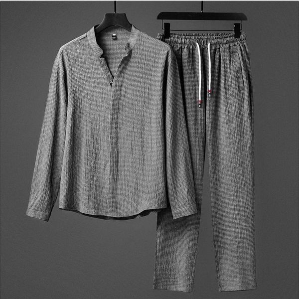 men s tracksuits chinese style tang suit long sleeved t shirt pant breathable v neck shirt two piece autumn casual sports 230503, Gray
men s tracksuits chinese style tang suit long sleeved t shirt pant breathable v neck shirt two piece autumn casual sports 230503, Gray