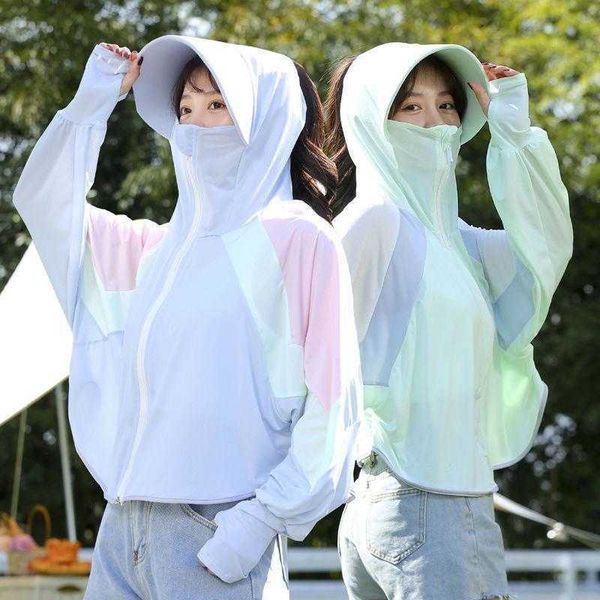 color matching jacket sun protection clothing for women summer ice silk coat, Black;brown
color matching jacket sun protection clothing for women summer ice silk coat, Black;brown