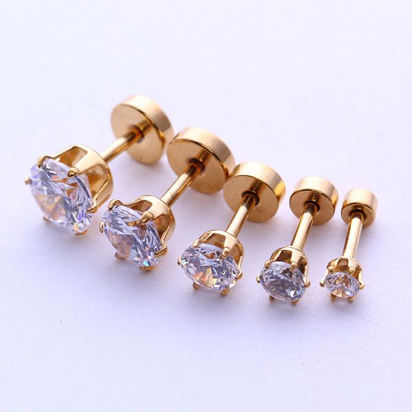 wholesale of new stainless steel zircon earrings, round barbell, male ear bone piercing accessories, White
wholesale of new stainless steel zircon earrings, round barbell, male ear bone piercing accessories, White