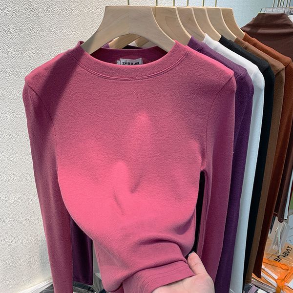 women's t-shirt fashion slim o-neck thick warm solid t shirt autumn winter fleece t-shirts woman long sleeve bottoming tee y2k women cl, White
women's t-shirt fashion slim o-neck thick warm solid t shirt autumn winter fleece t-shirts woman long sleeve bottoming tee y2k women cl, White