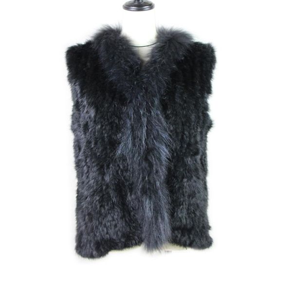 fur harppihop*womens natural real rabbit fur vest with raccoon fur collar waistcoat/jackets rabbit knitted winter, Black
fur harppihop*womens natural real rabbit fur vest with raccoon fur collar waistcoat/jackets rabbit knitted winter, Black