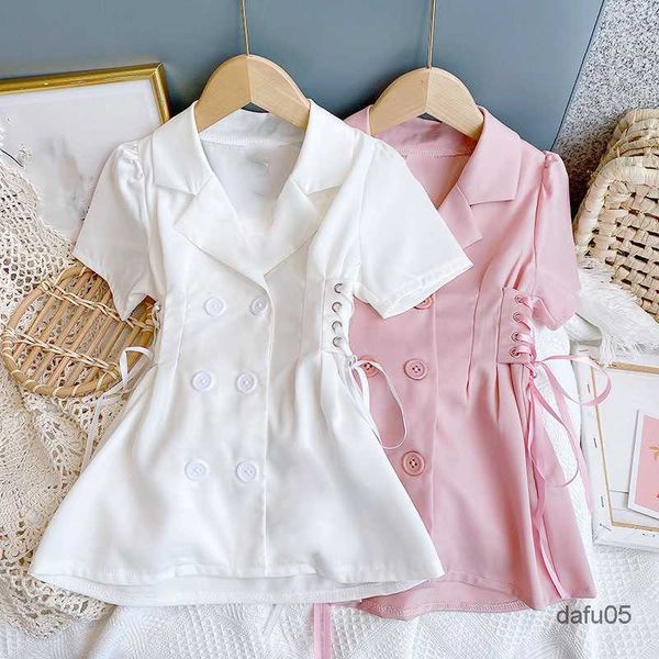 girl's dresses girls' jacket summer clothing lapel waist drawstring double-breasted solid color fashion baby kids puff sleeve dres, Red;yellow
girl's dresses girls' jacket summer clothing lapel waist drawstring double-breasted solid color fashion baby kids puff sleeve dres, Red;yellow