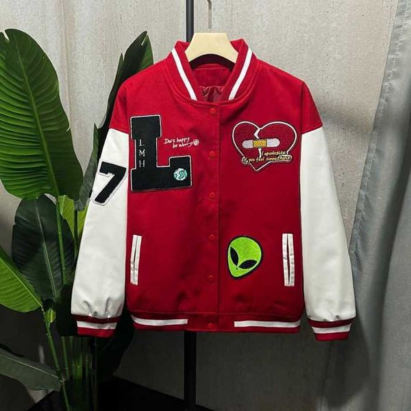 flocking leather sleeves baseball coat uniform fashion jacket single breasted warm jackets couples women men varsity coats men's design, Black;brown
flocking leather sleeves baseball coat uniform fashion jacket single breasted warm jackets couples women men varsity coats men's design, Black;brown