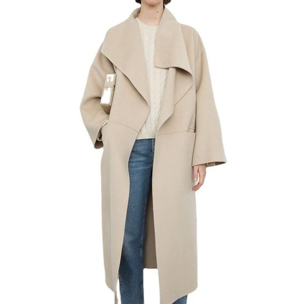 fur 2022 spring new nordic classic midlength doublesided wool cashmere coat woolen coat women, Black
fur 2022 spring new nordic classic midlength doublesided wool cashmere coat woolen coat women, Black