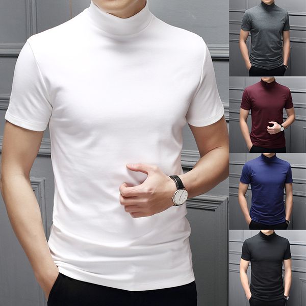 men's tshirts trend summer men half high collar mercerized cotton short sleeve slim body tshirt men solid color modale high collar 2305, White;black
men's tshirts trend summer men half high collar mercerized cotton short sleeve slim body tshirt men solid color modale high collar 2305, White;black