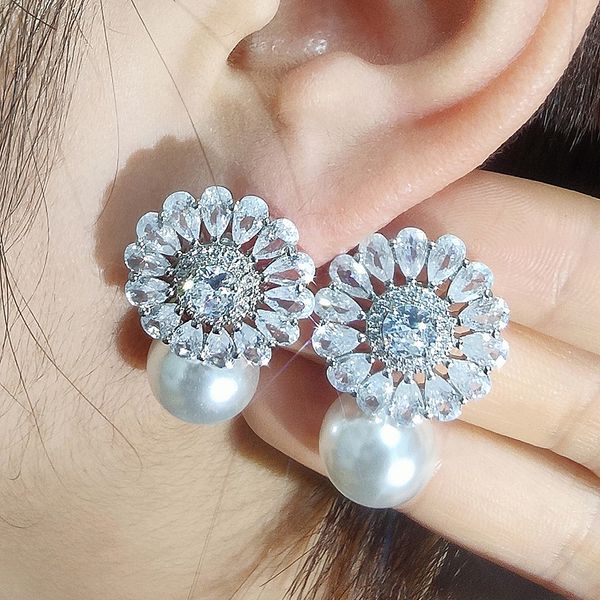 baroque flower zircon pearl stud earrings female sweet bride engagement dinner rhinestone earpiece luxury jewelry, Golden
baroque flower zircon pearl stud earrings female sweet bride engagement dinner rhinestone earpiece luxury jewelry, Golden