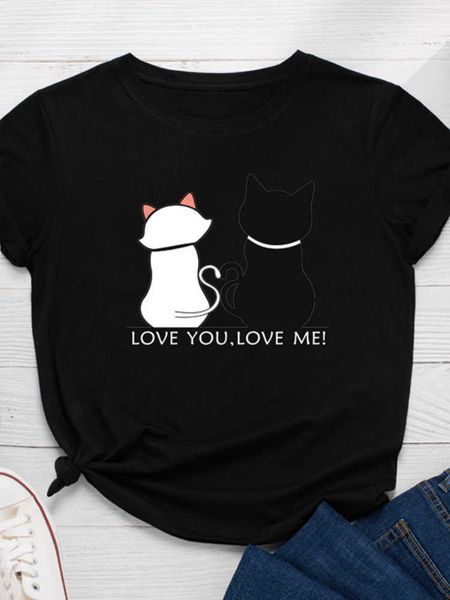love you love me black white cat print men t shirt short sleeve o neck loose men tshirt ladies tee shirt clothes, White;black
love you love me black white cat print men t shirt short sleeve o neck loose men tshirt ladies tee shirt clothes, White;black