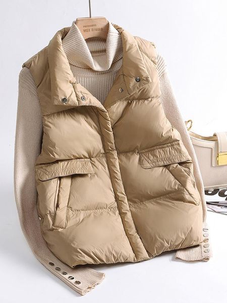 parkas autumn winter ultra light thin duck down jacket women quilted short warm basic vest casual pocket waistcoat, Black
parkas autumn winter ultra light thin duck down jacket women quilted short warm basic vest casual pocket waistcoat, Black