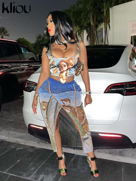 dress kliou aesthetic portrait print two piece set women irregular shape vest+ mesh see through middle slit stunning skinny skirt, White
dress kliou aesthetic portrait print two piece set women irregular shape vest+ mesh see through middle slit stunning skinny skirt, White
