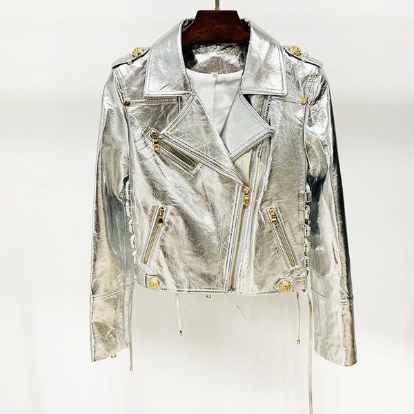 jackets high street 2022 designer fashion women's lacing up metallic silver synthetic leather motorcycle biker jacket, Black;brown
jackets high street 2022 designer fashion women's lacing up metallic silver synthetic leather motorcycle biker jacket, Black;brown