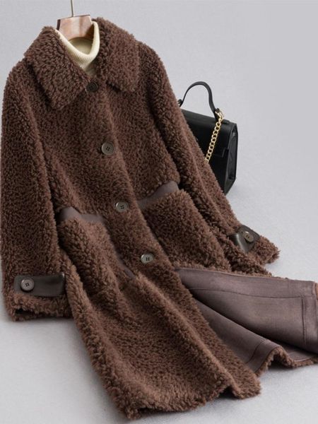 fur cxfs 2022 long fashion winter turnduwn collar women fur coat grain fleece loose thick sheep shearing lamb fur warm streetwear, Black
fur cxfs 2022 long fashion winter turnduwn collar women fur coat grain fleece loose thick sheep shearing lamb fur warm streetwear, Black
