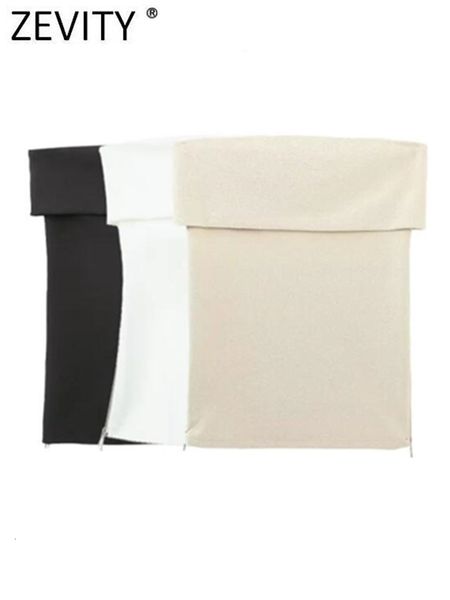 women's blouses shirts zevity women strapless solid zipper up decoration slim smock blouse female off shoulder shirts blusas chic ls33, White
women's blouses shirts zevity women strapless solid zipper up decoration slim smock blouse female off shoulder shirts blusas chic ls33, White