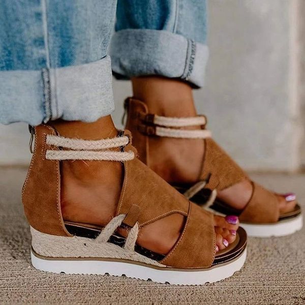 sandal s summer platform casual open toe wedges fashion zipper shoes straw sandalias de las mujeres 230503, Black
sandal s summer platform casual open toe wedges fashion zipper shoes straw sandalias de las mujeres 230503, Black