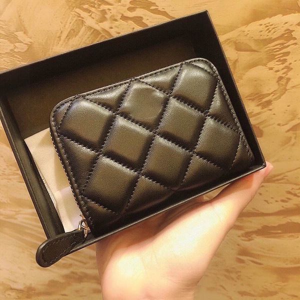 square classic zipper women wallet genuine leather and caviar quilted mini multi-card designer wallets trend purses designer woman handbag c, Brown;gray
square classic zipper women wallet genuine leather and caviar quilted mini multi-card designer wallets trend purses designer woman handbag c, Brown;gray