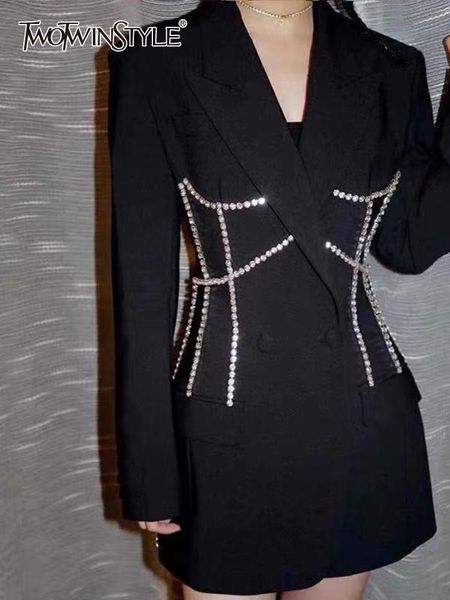 pants twotwinstyle tunic patchwork chain slim blazers for women notched collar long sleeve temperament blazer female fashion 2022 new, White
pants twotwinstyle tunic patchwork chain slim blazers for women notched collar long sleeve temperament blazer female fashion 2022 new, White