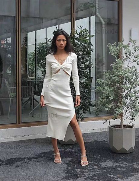 party dresses woman v neck long sleeve cross hollow out side slit bodycorn maxi dress t230503, White;black
party dresses woman v neck long sleeve cross hollow out side slit bodycorn maxi dress t230503, White;black