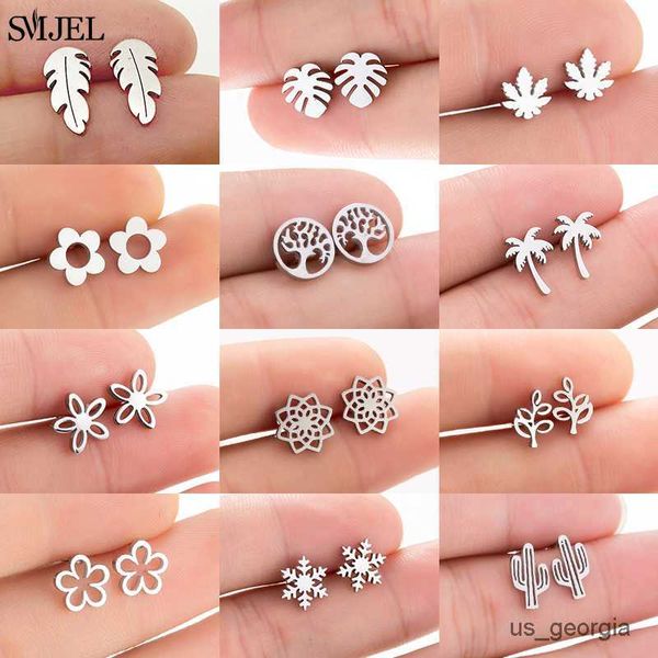 stud small stainless steel earings fashion jewelry flower stud earrings plant coconut leaves ear studs gift, Golden;silver
stud small stainless steel earings fashion jewelry flower stud earrings plant coconut leaves ear studs gift, Golden;silver