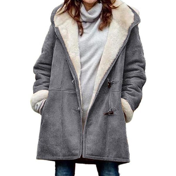 fur 2022 women's winter warm coat for autumn coat manteau femme women fleece hooded cardigan casual long sleeve warming outwear coat, Black
fur 2022 women's winter warm coat for autumn coat manteau femme women fleece hooded cardigan casual long sleeve warming outwear coat, Black