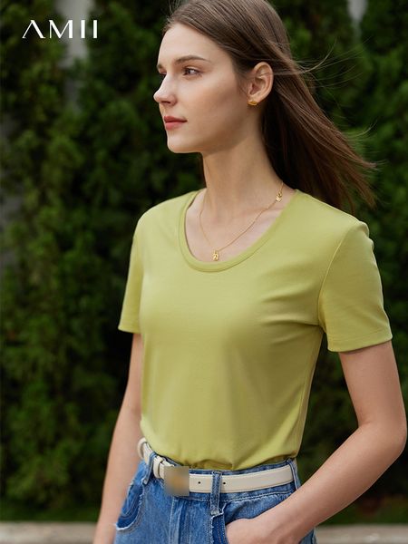 women's t-shirt amii minimalism spring women solid women office lady slim y2k casual t shirt for female short sleeves tees 12230042 230, White
women's t-shirt amii minimalism spring women solid women office lady slim y2k casual t shirt for female short sleeves tees 12230042 230, White