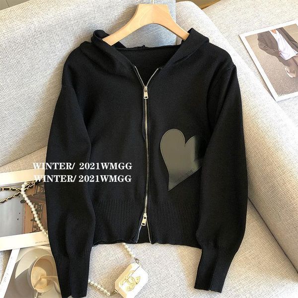 sweaters 2022 autumn zippers sweaters women jacket slim knit solid heart decal cardigan outwear short fall warm soft hooded cropped coats, White;black
sweaters 2022 autumn zippers sweaters women jacket slim knit solid heart decal cardigan outwear short fall warm soft hooded cropped coats, White;black