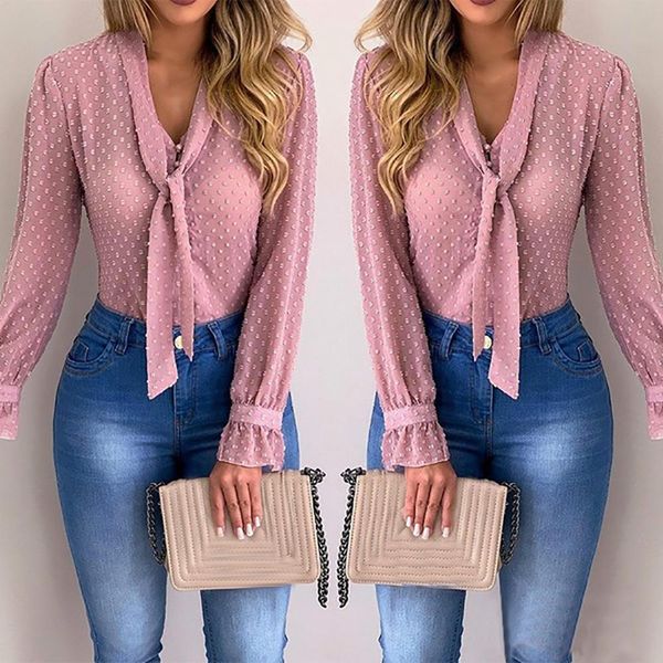 t-shirt women new fashion elegant chiffon blouses long sleeve vneck shirt office blouse slim casual female polka dot top, White
t-shirt women new fashion elegant chiffon blouses long sleeve vneck shirt office blouse slim casual female polka dot top, White