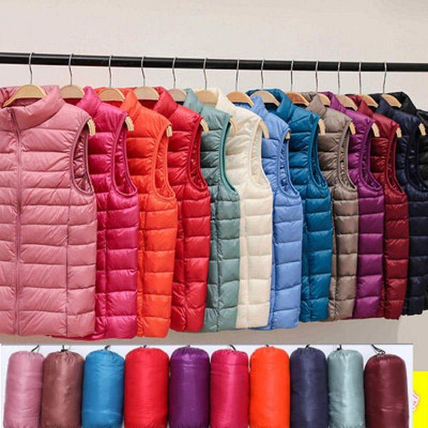 parkas 2022 women's autumn waistcoat ultra light 90% down vest women stand collar zipper slim portable warm sleeveless winter waistcoat, Black
parkas 2022 women's autumn waistcoat ultra light 90% down vest women stand collar zipper slim portable warm sleeveless winter waistcoat, Black