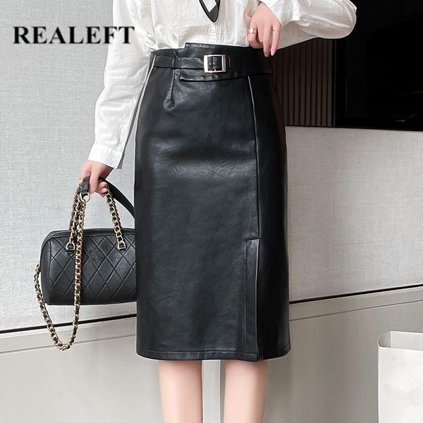 dresses realeft 2021 new women's black pu leather wrap skirts sashes autumn winter high waist front split women's midi skirts fema, White;black
dresses realeft 2021 new women's black pu leather wrap skirts sashes autumn winter high waist front split women's midi skirts fema, White;black