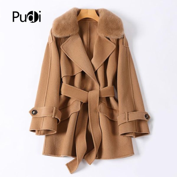 fur pudi women winter real fur coat jacket mink collar 2021 ins lady over size wool blends coats parka trench z20187, Black
fur pudi women winter real fur coat jacket mink collar 2021 ins lady over size wool blends coats parka trench z20187, Black