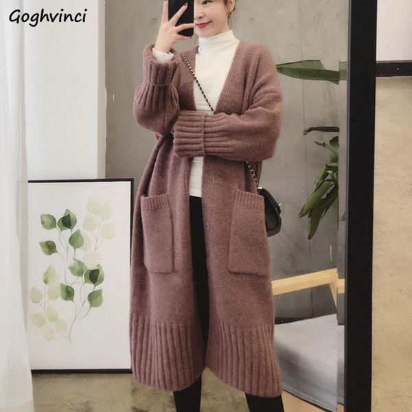 sweaters cardigan women long solid three color pockets simple warm comfortable allmatch new fashion elegant korean style streetwear chic, White;black
sweaters cardigan women long solid three color pockets simple warm comfortable allmatch new fashion elegant korean style streetwear chic, White;black