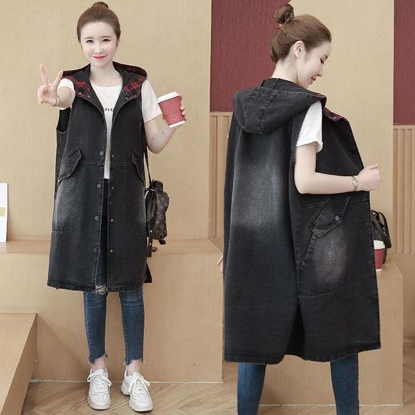 vests 2022 new long denim vest women sleeveless hooded waistcoat jeans jackets coats female korean denim vests women windbreaker, Black;white
vests 2022 new long denim vest women sleeveless hooded waistcoat jeans jackets coats female korean denim vests women windbreaker, Black;white