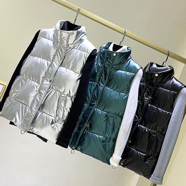 leather plus size waistcoat glossy bright vest women autumn winter warm new korean down vest sleeveless jacket large size loose, Black
leather plus size waistcoat glossy bright vest women autumn winter warm new korean down vest sleeveless jacket large size loose, Black