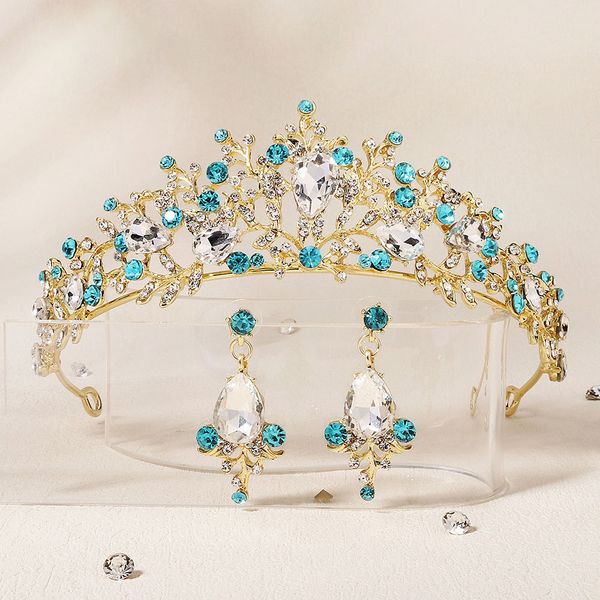 new smurf princess crown vintage palace fashion headpiece water drop earrings set party ball crown, Silver
new smurf princess crown vintage palace fashion headpiece water drop earrings set party ball crown, Silver