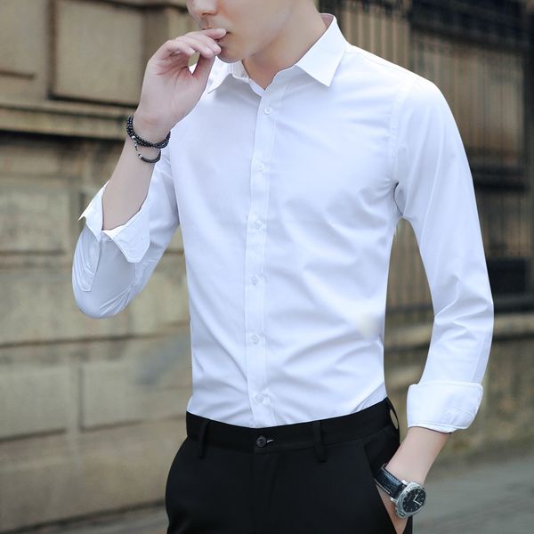 men's casual shirts white shirt men's long-sleeved trend business slim handsome office shirts professional formal solid plus size, White;black
men's casual shirts white shirt men's long-sleeved trend business slim handsome office shirts professional formal solid plus size, White;black