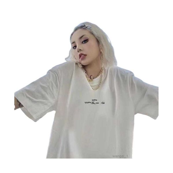 mm6 margiela summer niche inverted embroidery short-sleeved tide and kmdq, White;black
mm6 margiela summer niche inverted embroidery short-sleeved tide and kmdq, White;black