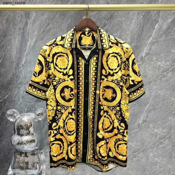 men's casual shirts 2023 luxury black gold full gold flower shirt men casual shirt camisa masculina slim triangle print shirt dress men, White;black
men's casual shirts 2023 luxury black gold full gold flower shirt men casual shirt camisa masculina slim triangle print shirt dress men, White;black