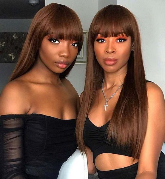 straight human hair wig with fringe for women remy hair wigs with bangs dark brown balayage color glueless full machine made new, Black;brown
straight human hair wig with fringe for women remy hair wigs with bangs dark brown balayage color glueless full machine made new, Black;brown