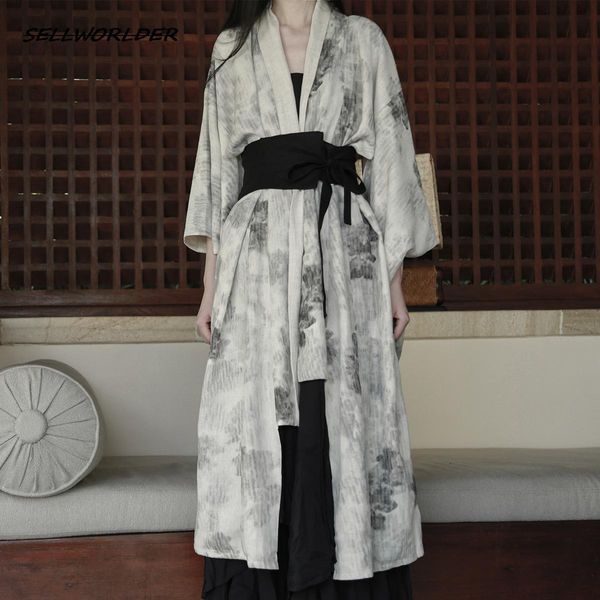 leather ramie linen retro chinese style women loose jacket print coats two side belt long jackets, Black
leather ramie linen retro chinese style women loose jacket print coats two side belt long jackets, Black