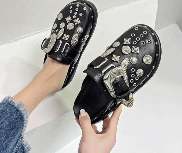 slippers summer women slippers platform rivets punk rock leather mules creative metal fittings casual party shoes female outdoor slides, Black
slippers summer women slippers platform rivets punk rock leather mules creative metal fittings casual party shoes female outdoor slides, Black