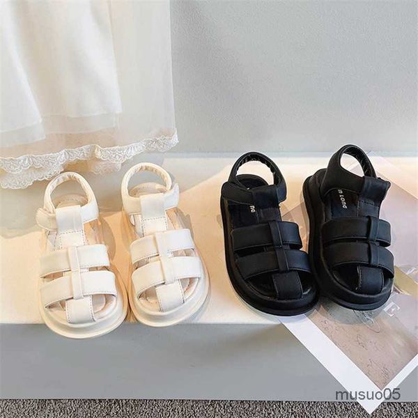 girls leather children pure white kids toe wrapped sports shoes summer beach sandals, Black;red
girls leather children pure white kids toe wrapped sports shoes summer beach sandals, Black;red