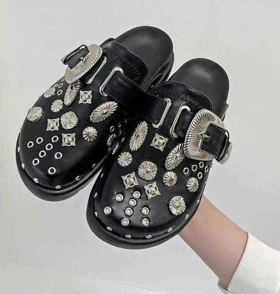boots summer women mules slippers rivets punk rock platform leather creative metal fittings casual party shoes outdoor slides 221215, Black
boots summer women mules slippers rivets punk rock platform leather creative metal fittings casual party shoes outdoor slides 221215, Black