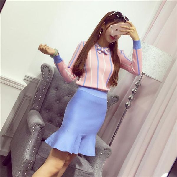 dress women knitting striped sweaters+skirts sets autumn winter long sleeve bow collar woman sweater mermaid skirt set, White
dress women knitting striped sweaters+skirts sets autumn winter long sleeve bow collar woman sweater mermaid skirt set, White