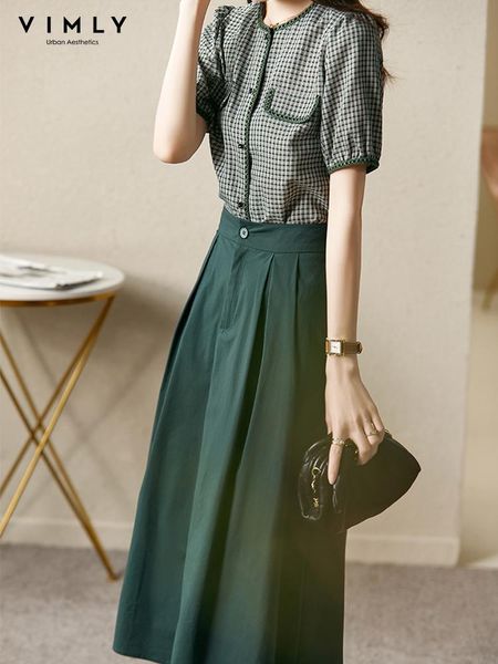 dress vimly 2022 summer skirt set for women vintage shirts houndstooth short sleeve blouse aline pleated skirt twopiece set v3120, White
dress vimly 2022 summer skirt set for women vintage shirts houndstooth short sleeve blouse aline pleated skirt twopiece set v3120, White