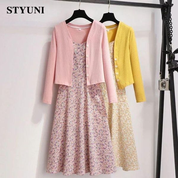 dress pink knitted cardigan single breasted sling sleeveless floral printing chiffon dress two piece set womens outifits 2022 styuni, White
dress pink knitted cardigan single breasted sling sleeveless floral printing chiffon dress two piece set womens outifits 2022 styuni, White