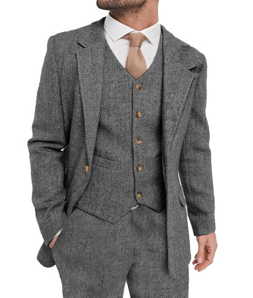 men's suits blazers gray 3 piece men suit for winner herringbone wool tweed shawl lapel wedding groomsmen tuxedos slim male suit blazer, White;black
men's suits blazers gray 3 piece men suit for winner herringbone wool tweed shawl lapel wedding groomsmen tuxedos slim male suit blazer, White;black