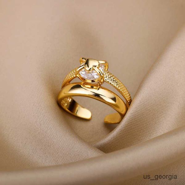 band rings heart rings for women grils gold plated adjustable stainless steel ring 2023 trend luxury wedding couple jewelry mujer, Silver
band rings heart rings for women grils gold plated adjustable stainless steel ring 2023 trend luxury wedding couple jewelry mujer, Silver