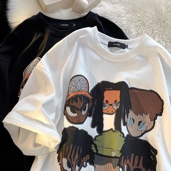 mens tshirts american hip hop cotton sleeved t shirts for men and women in summer european fashion loose half 230503, White;black
mens tshirts american hip hop cotton sleeved t shirts for men and women in summer european fashion loose half 230503, White;black