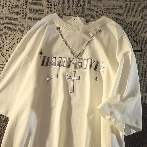 mens tshirts american high street cross short sleeved tshirt men and women ins loose style half oversized y2k t shirt 230503, White;black
mens tshirts american high street cross short sleeved tshirt men and women ins loose style half oversized y2k t shirt 230503, White;black